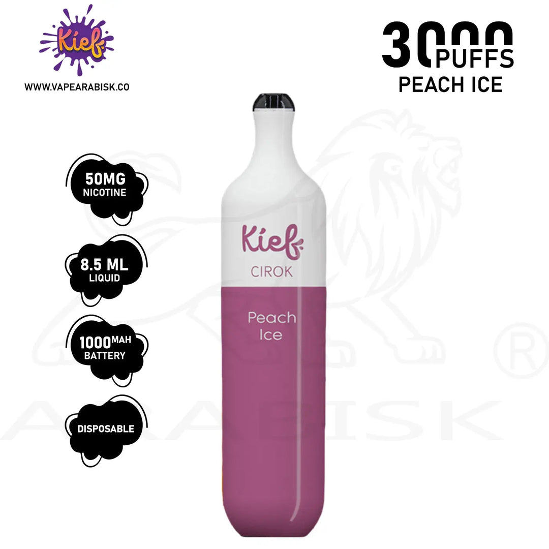 KIEF CIROK 3000 PUFFS 50MG - PEACH ICE 