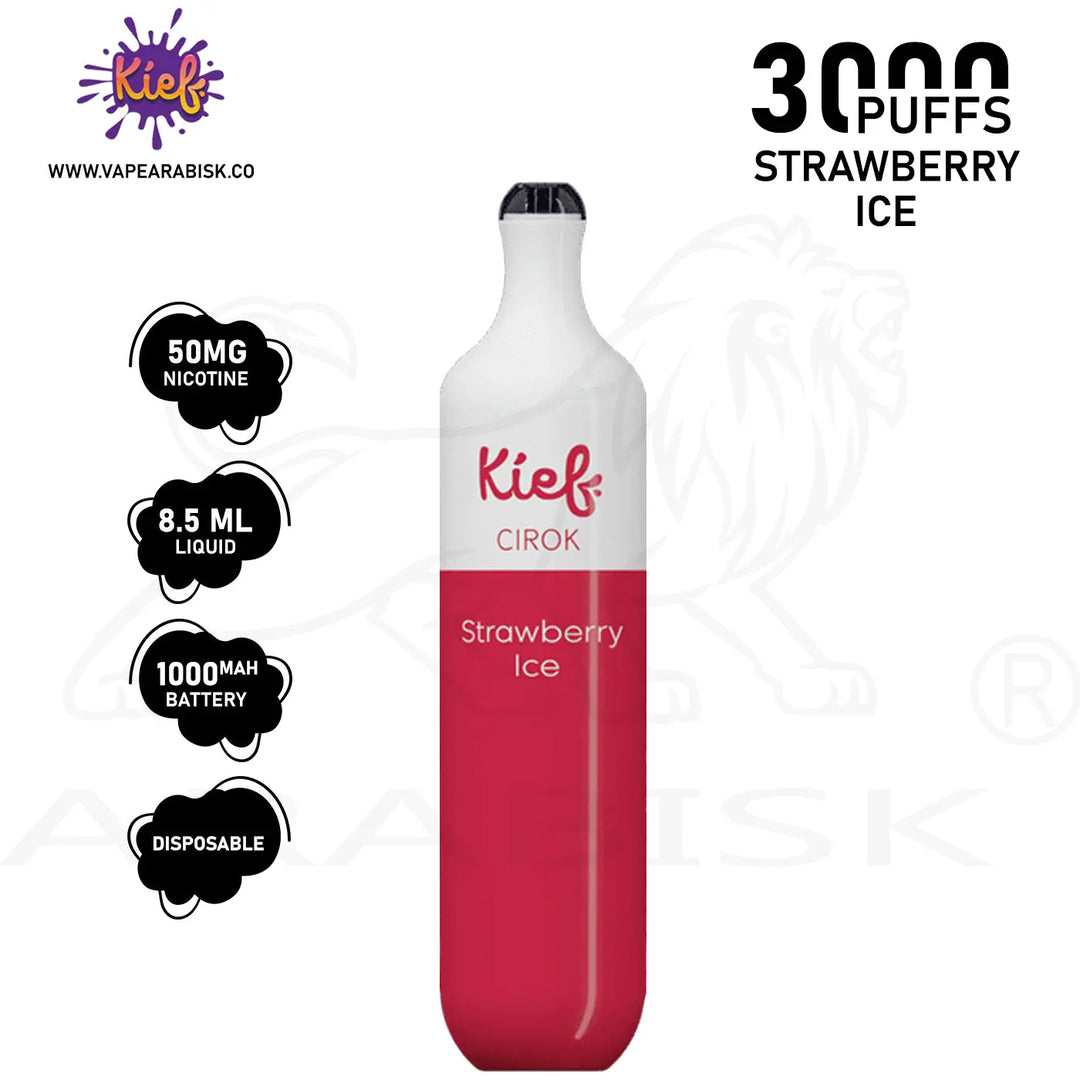 KIEF CIROK 3000 PUFFS 50MG - STRAWBERRY ICE 