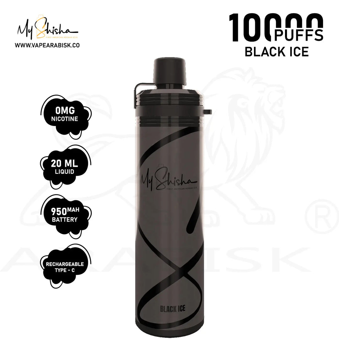 MY SHISHA CLASSIC 10000 MTL PUFFS 0MG - BLACK ICE My Shisha