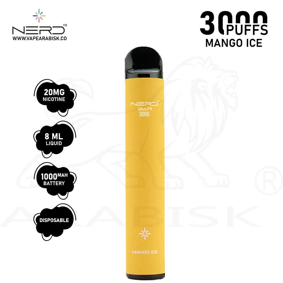 NERD BAR 3000 PUFFS 20MG - MANGO ICE Frax Labs