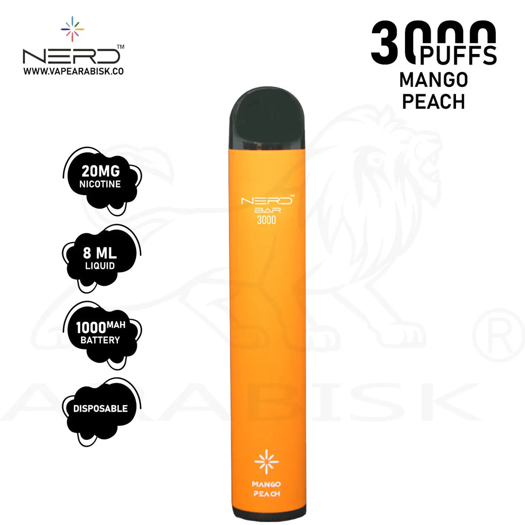 NERD BAR 3000 PUFFS 20MG - MANGO PEACH Frax Labs