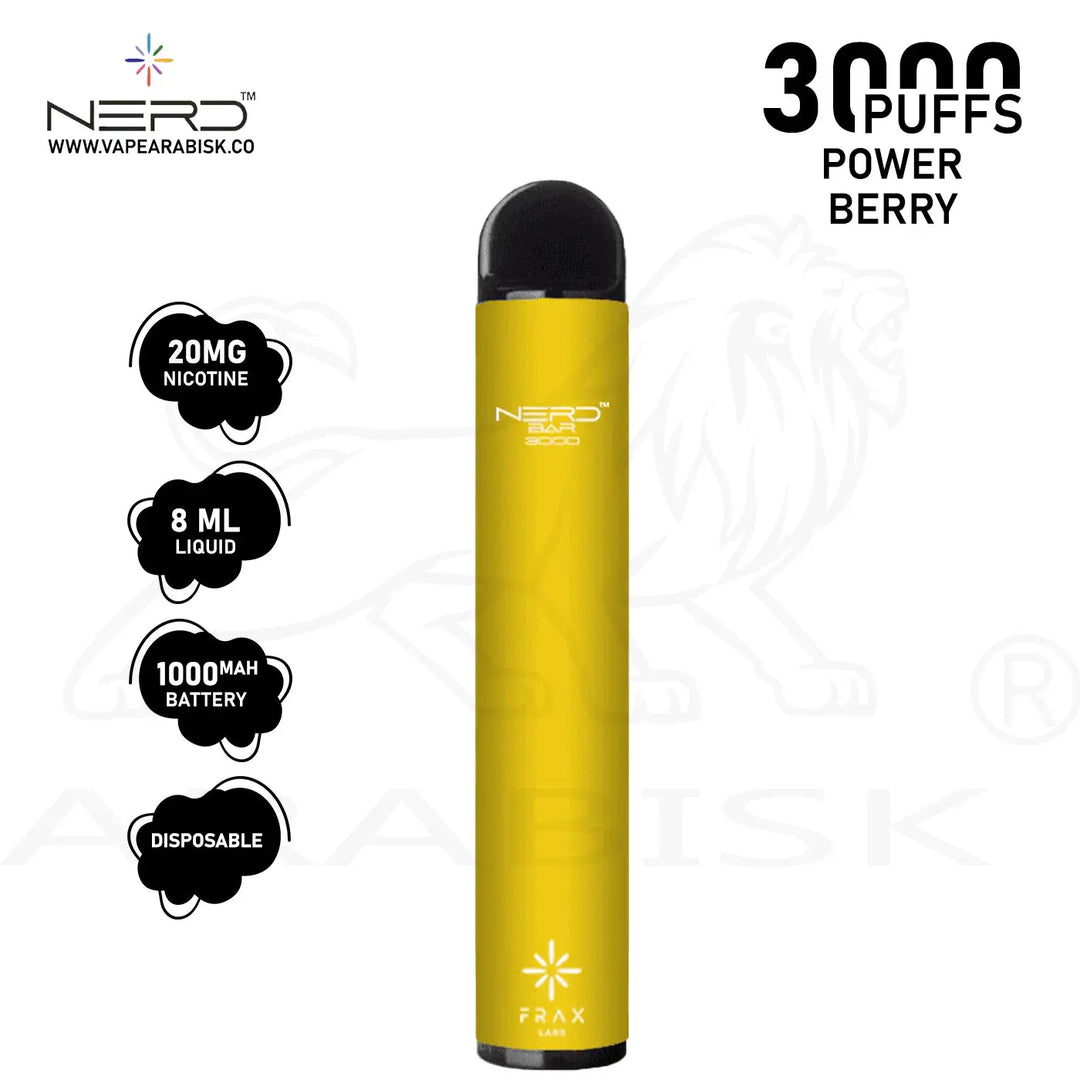NERD BAR 3000 PUFFS 20MG - POWER BERRY Frax Labs