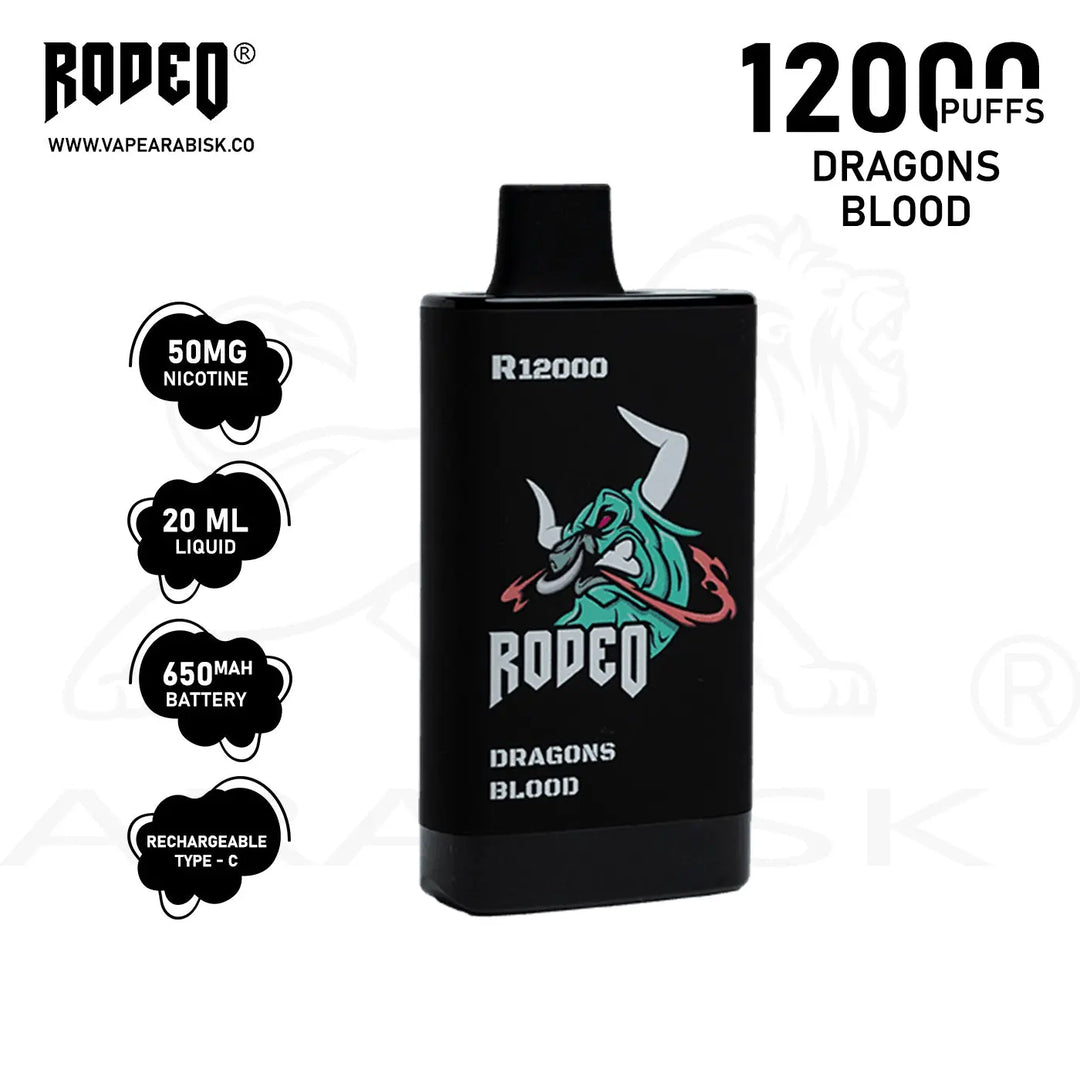 RODEO R 12000 PUFFS 50MG - DRAGONS BLOOD RODEO