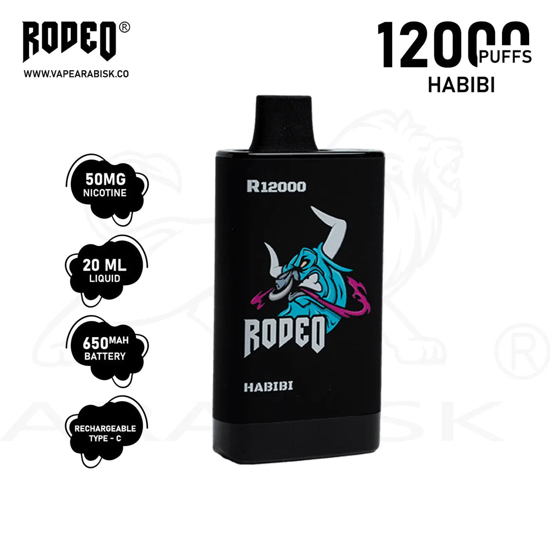 RODEO R 12000 PUFFS 50MG - HABIBI RODEO