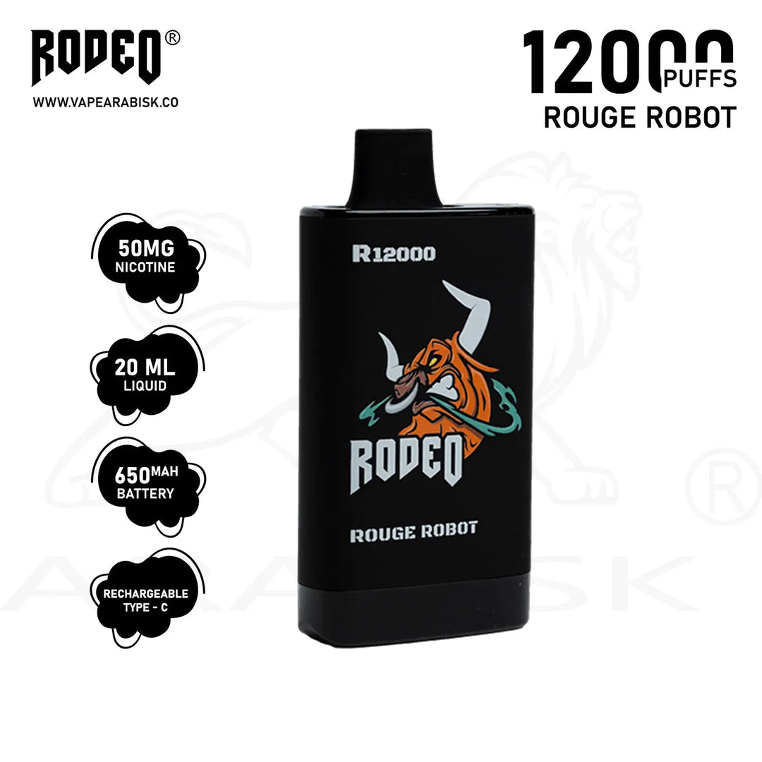 RODEO R 12000 PUFFS 50MG - ROUGE ROBOT RODEO
