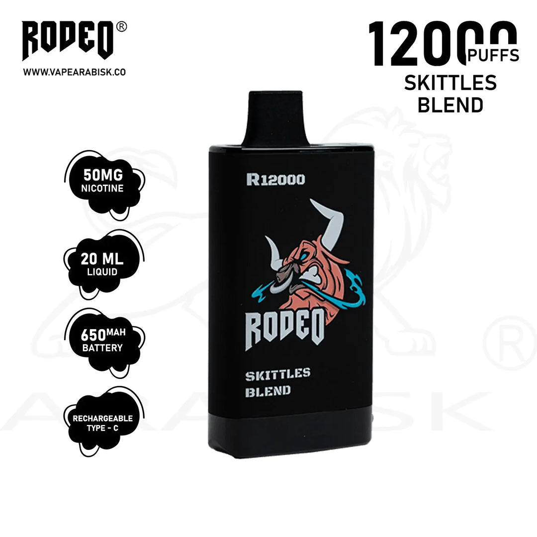 RODEO R 12000 PUFFS 50MG - SKITTLES BLEND RODEO