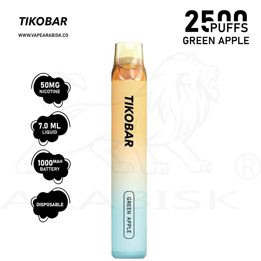 TIKOBAR LUX - Green Apple 2500 Puffs 50mg TIKOVapes