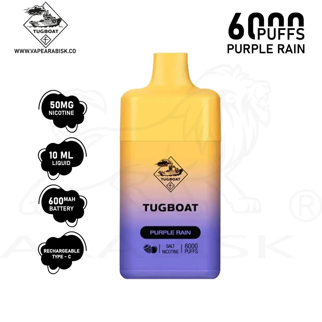 TUGBOAT BOX 6000 PUFFS 50MG - PURPLE RAIN Tugboat