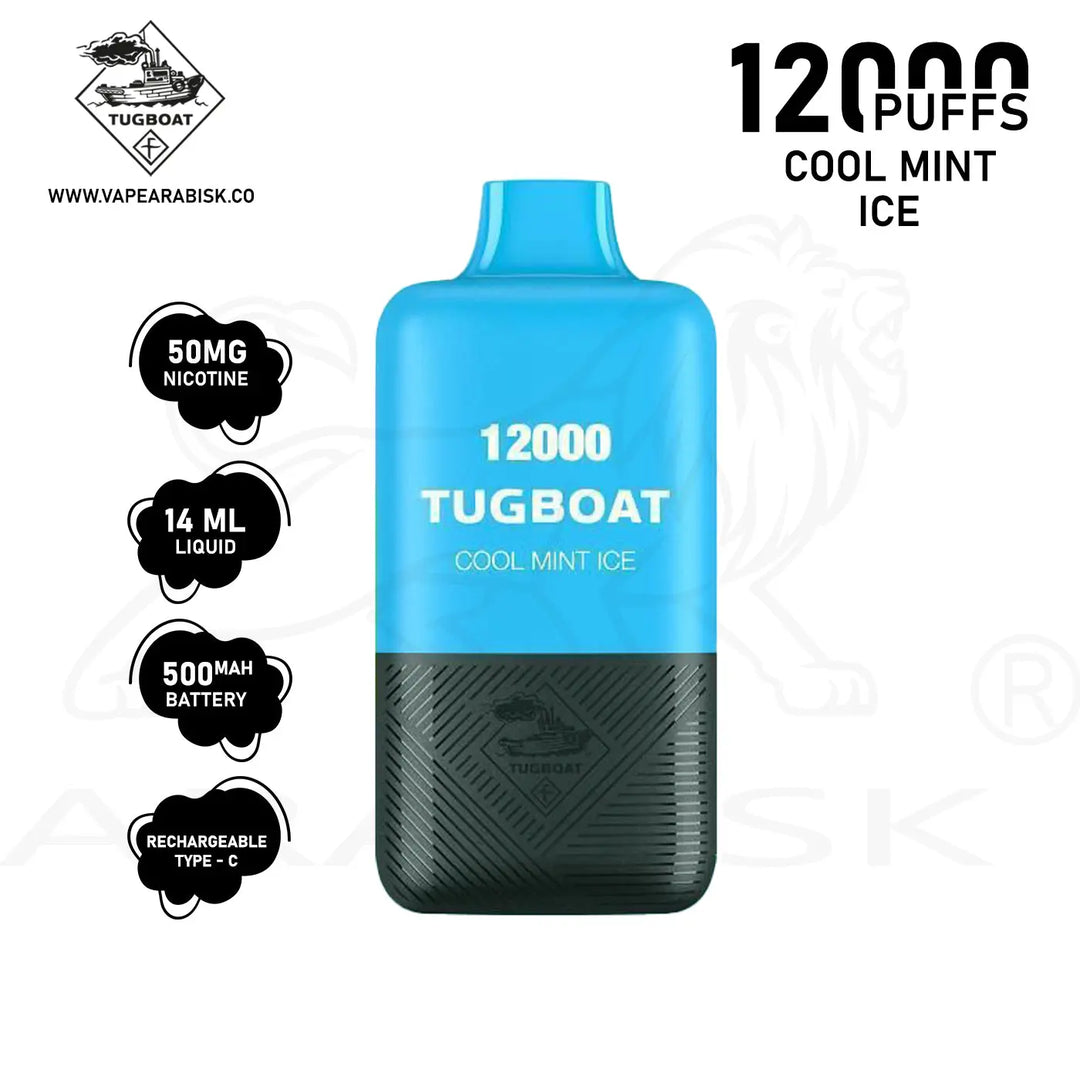 TUGBOAT SUPER POD KIT 12000 PUFFS 50MG - COOL MINT ICE tugboat