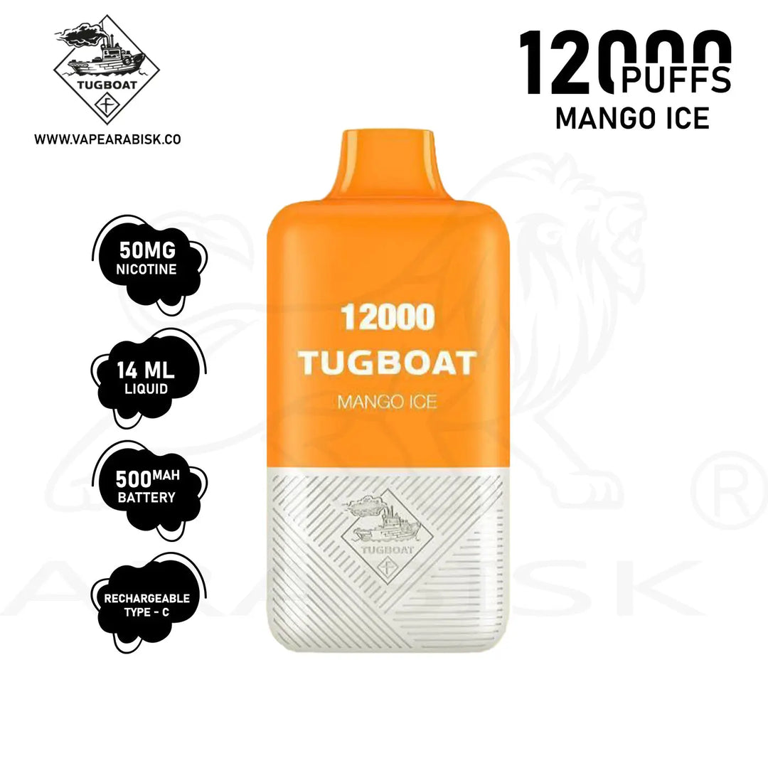 TUGBOAT SUPER POD KIT 12000 PUFFS 50MG - MANGO ICE tugboat