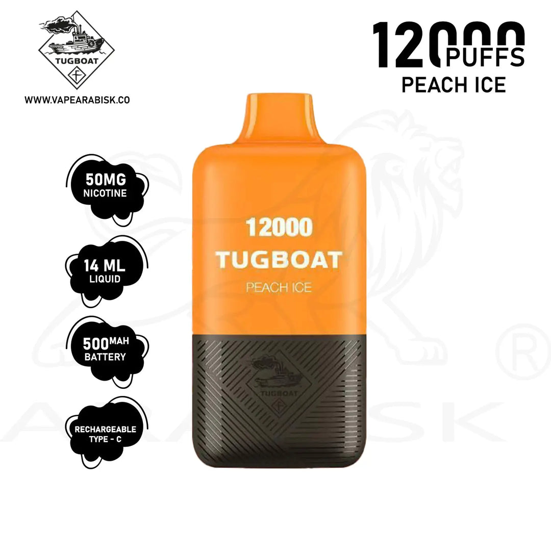 TUGBOAT SUPER POD KIT 12000 PUFFS 50MG - PEACH ICE tugboat