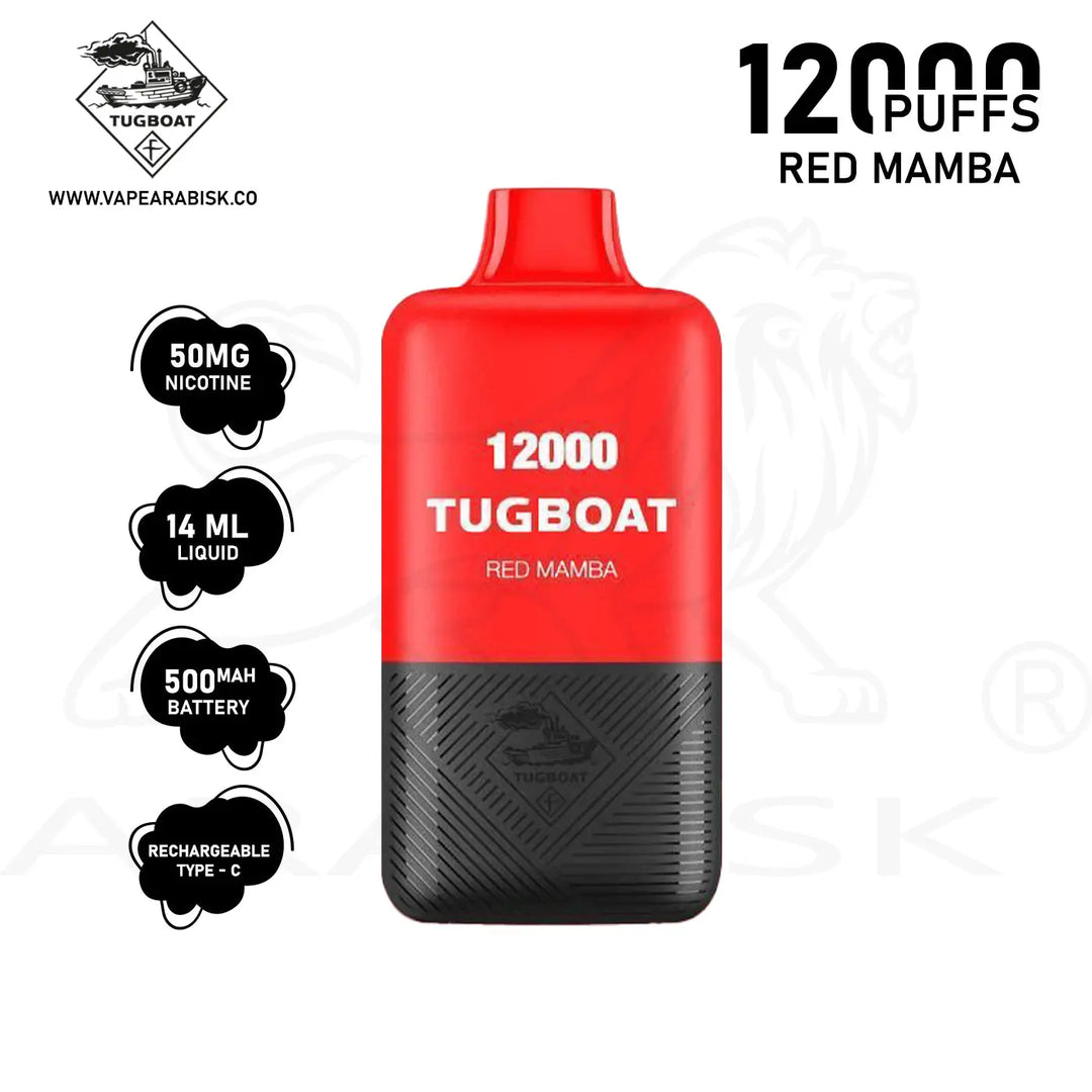 TUGBOAT SUPER POD KIT 12000 PUFFS 50MG - RED MAMBA tugboat