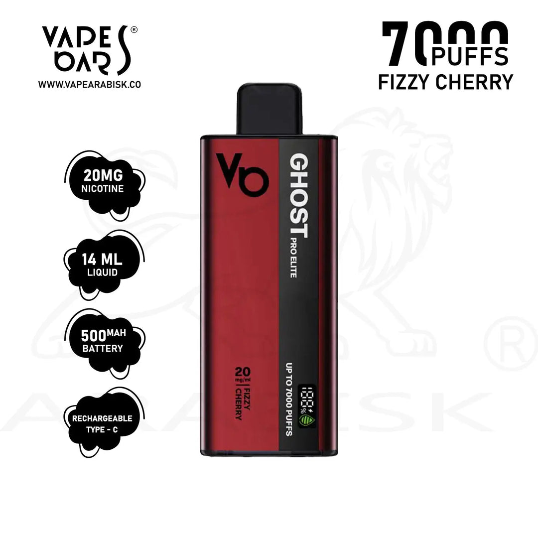VAPES BARS GHOST PRO ELITE 7000 PUFFS 20 MG - FIZZY CHERRY Ghost