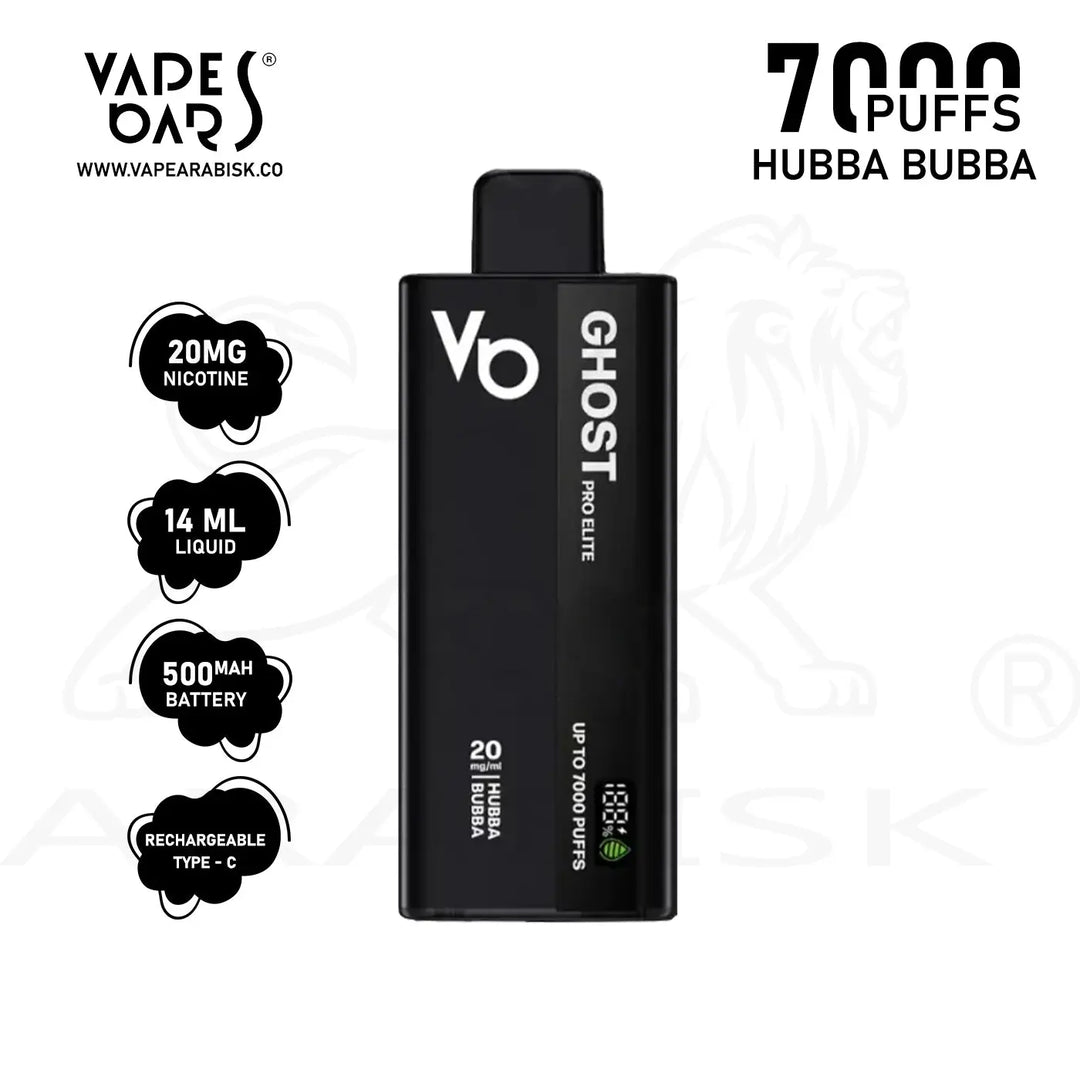 VAPES BARS GHOST PRO ELITE 7000 PUFFS 20 MG - HUBBA BUBBA Ghost