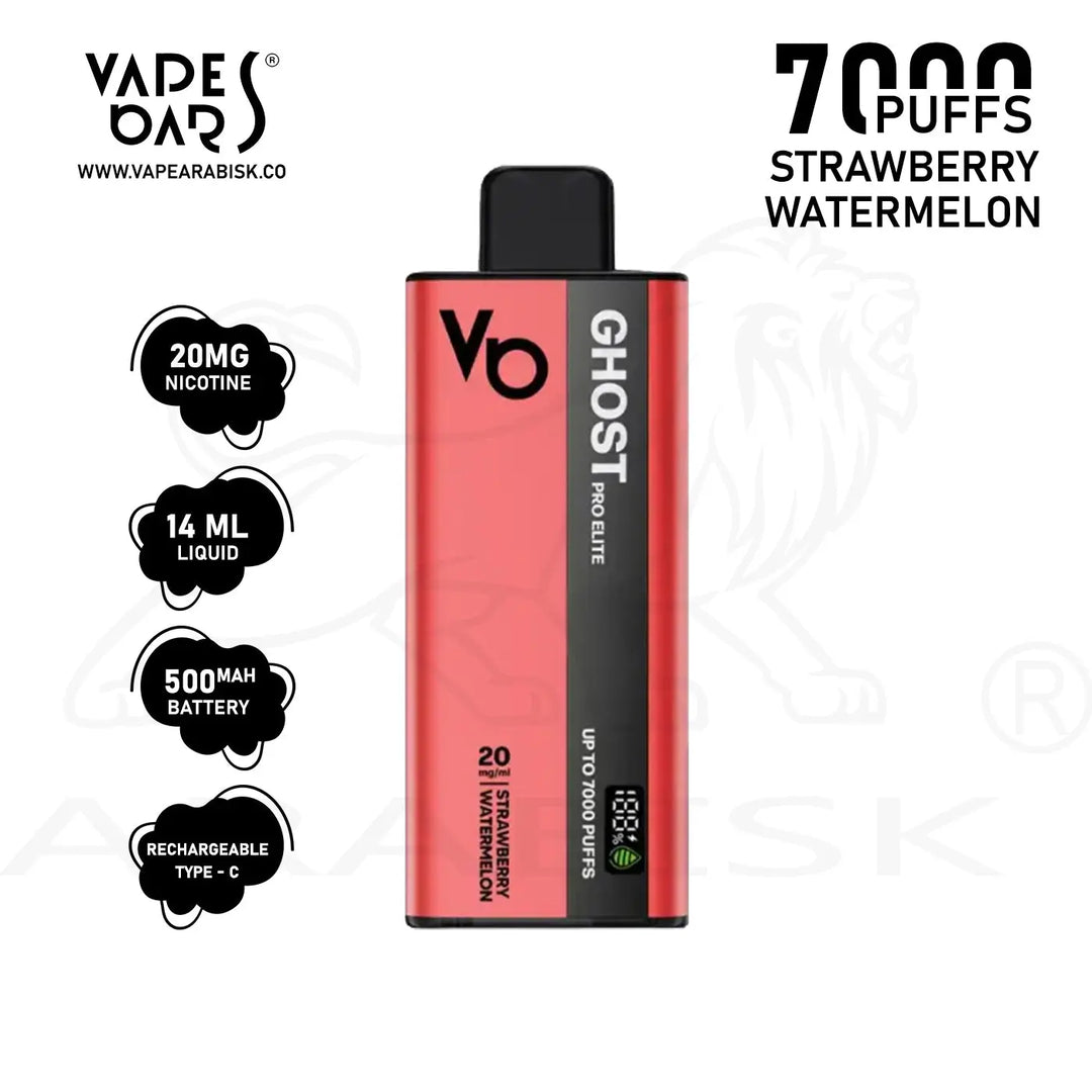 VAPES BARS GHOST PRO ELITE 7000 PUFFS 20 MG - STRAWBERRY WATERMELON Ghost