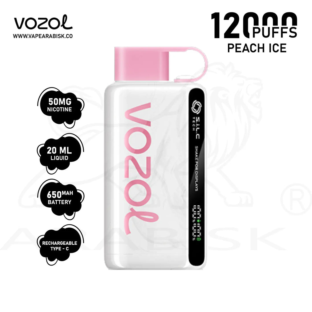 VOZOL STAR 12000 PUFFS 50MG - PEACH ICE 