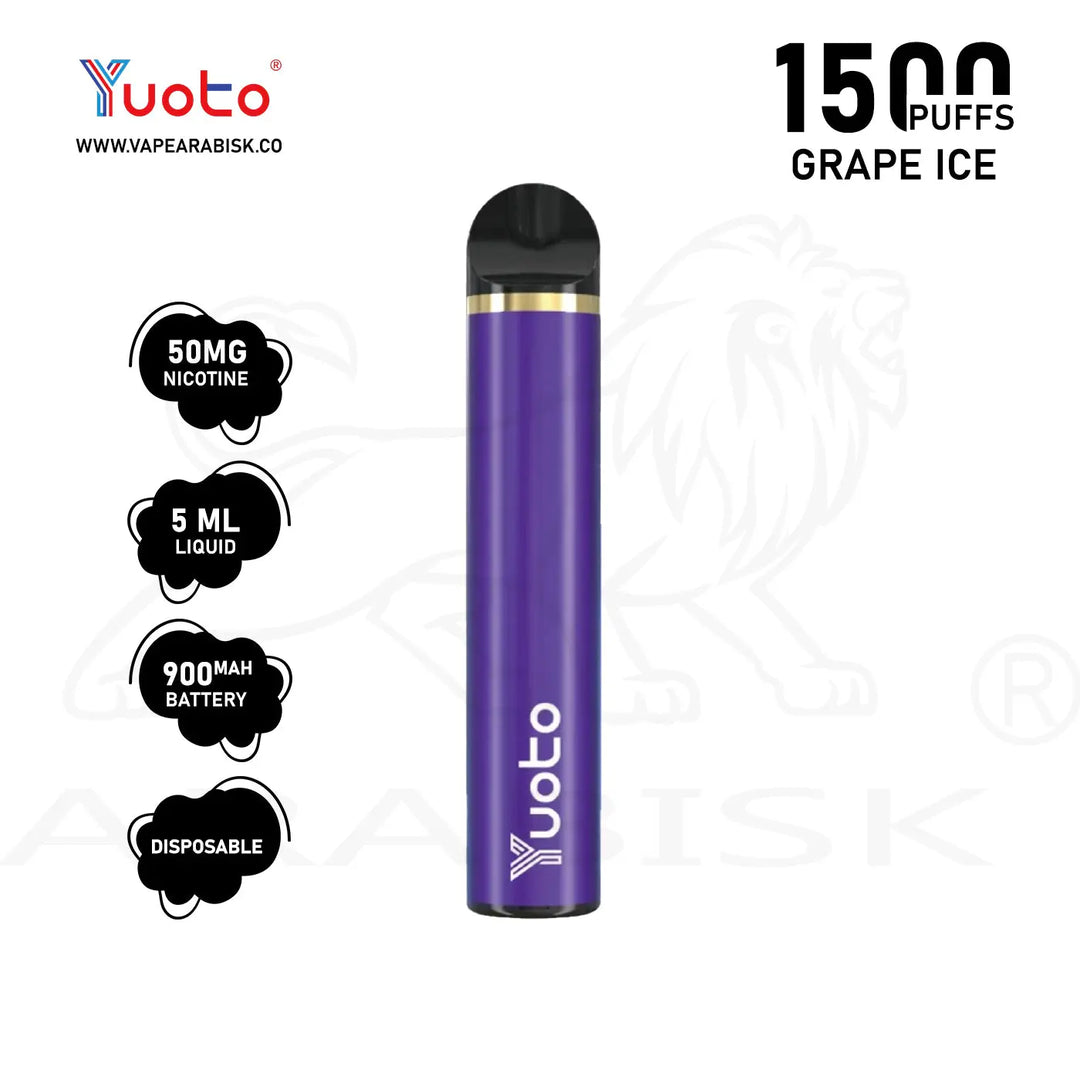YUOTO 1500 PUFFS 50MG - GRAPE ICE Yuoto