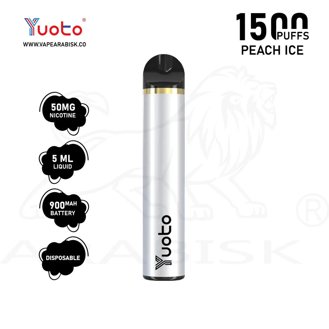 YUOTO 1500 PUFFS 50MG - PEACH ICE Yuoto