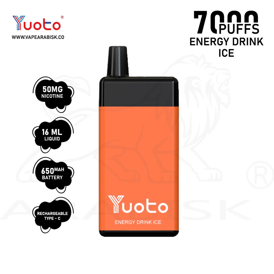 YUOTO BEYONDER 7000 PUFFS 50MG - ENERGY DRINK ICE YUOTO