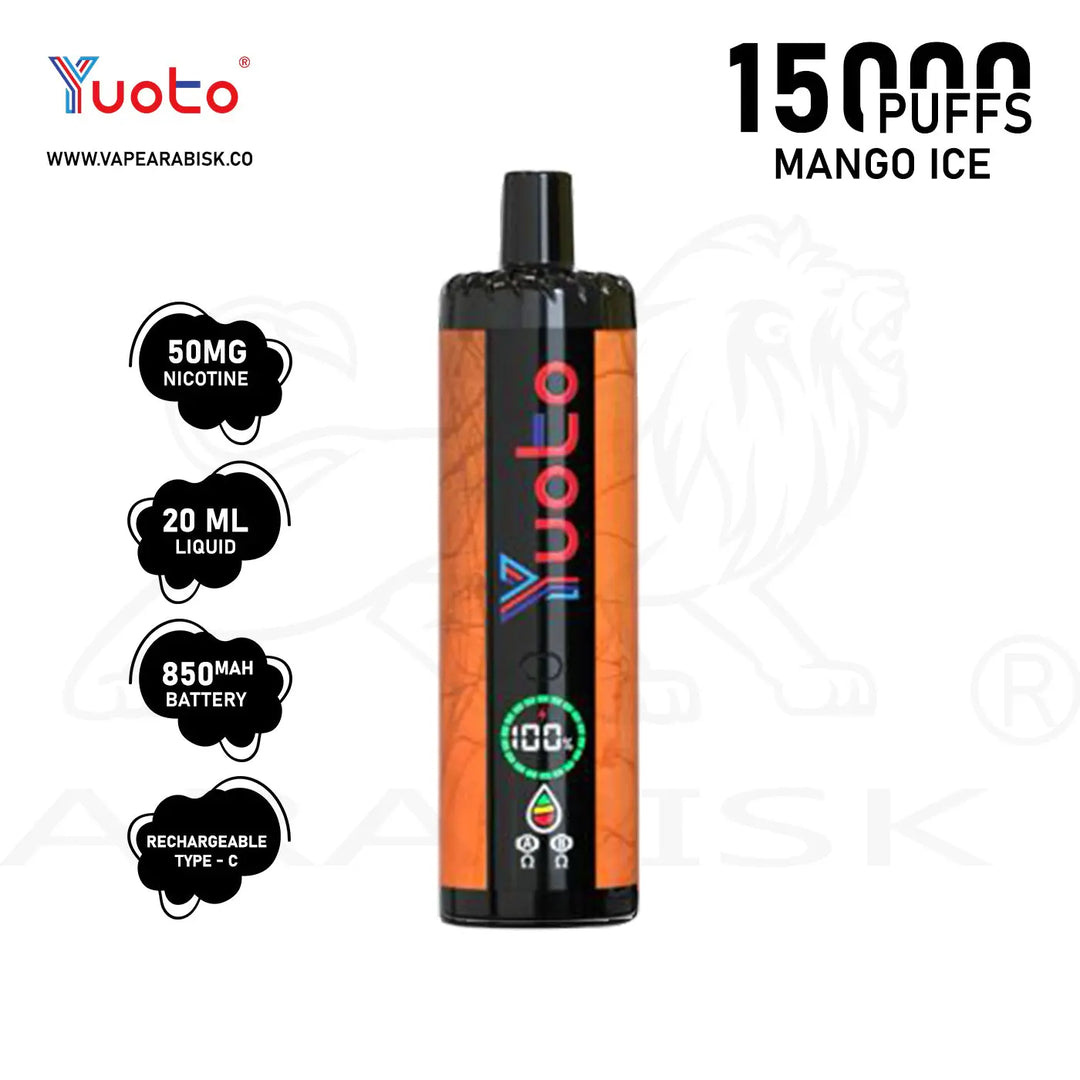 YUOTO DIGI 15000 PUFFS 50MG - MANGO ICE Yuoto