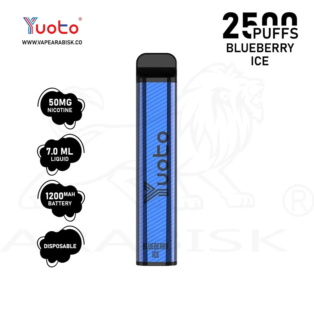 YUOTO XXL 2500 PUFFS 50MG - BLUEBERRY ICE Yuoto