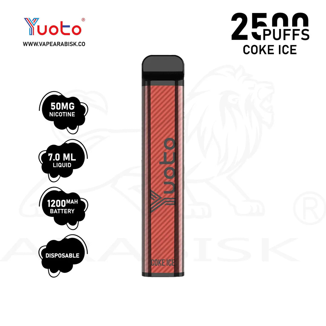 YUOTO XXL 2500 PUFFS 50MG - COKE ICE Yuoto
