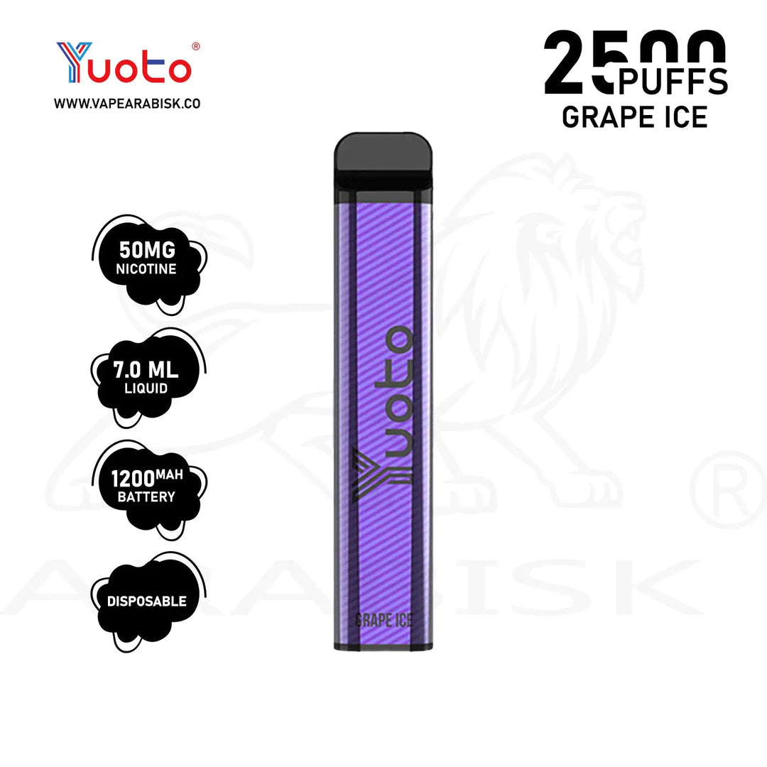 YUOTO XXL 2500 PUFFS 50MG - GRAPE ICE Yuoto