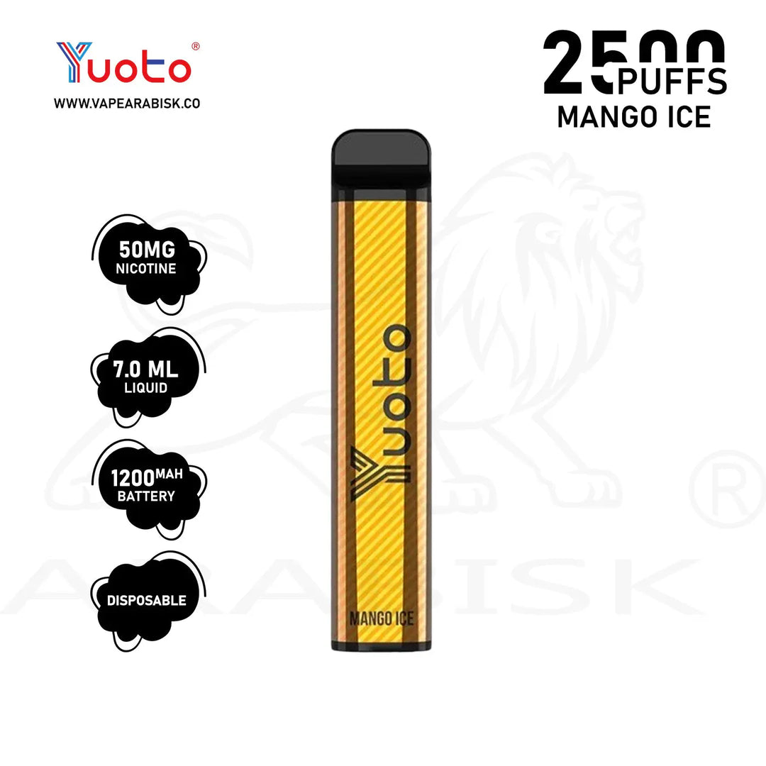 YUOTO XXL 2500 PUFFS 50MG - MANGO ICE Yuoto
