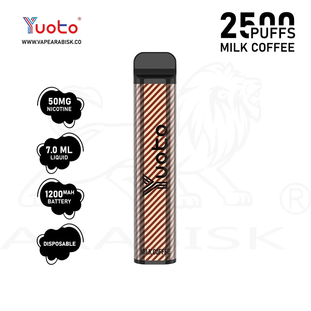 YUOTO XXL 2500 PUFFS 50MG - MILK COFFEE Yuoto