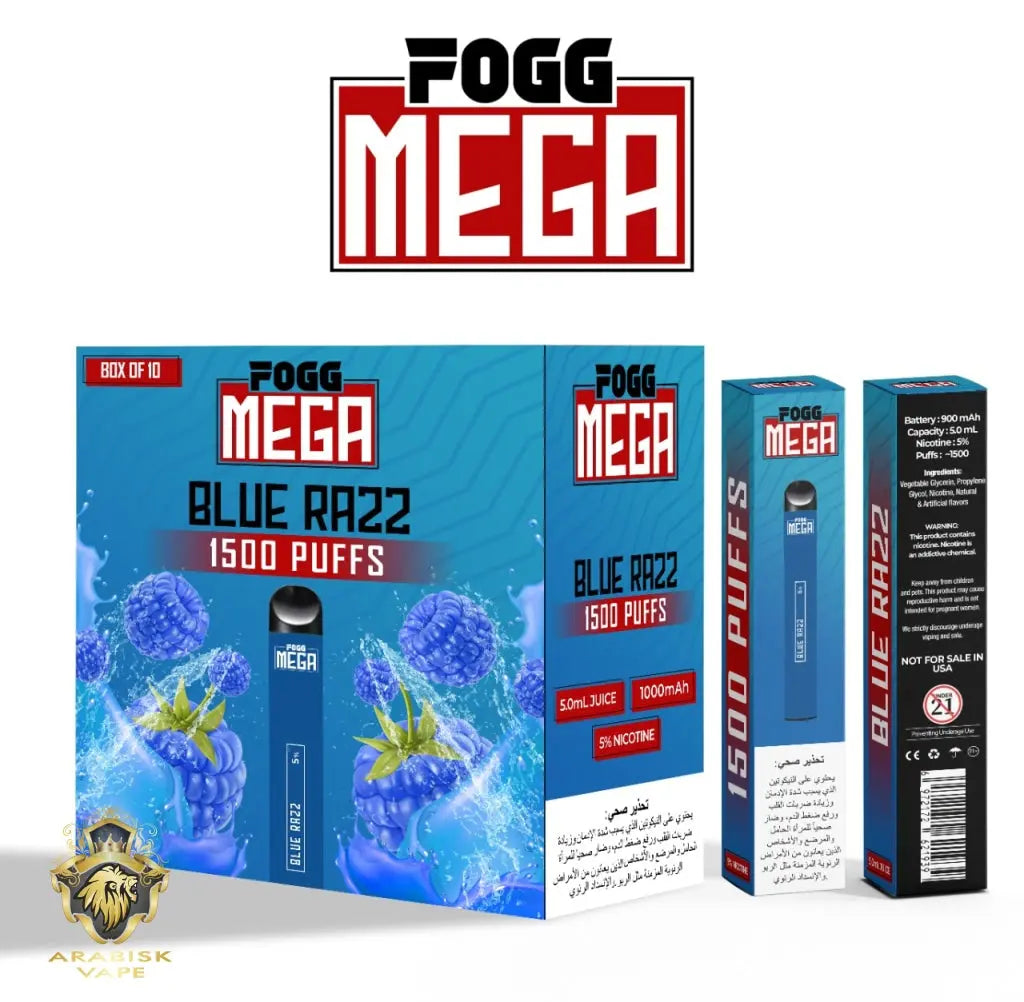 FOGG Mega - Blue Razz 50mg 1500puffs FOGG