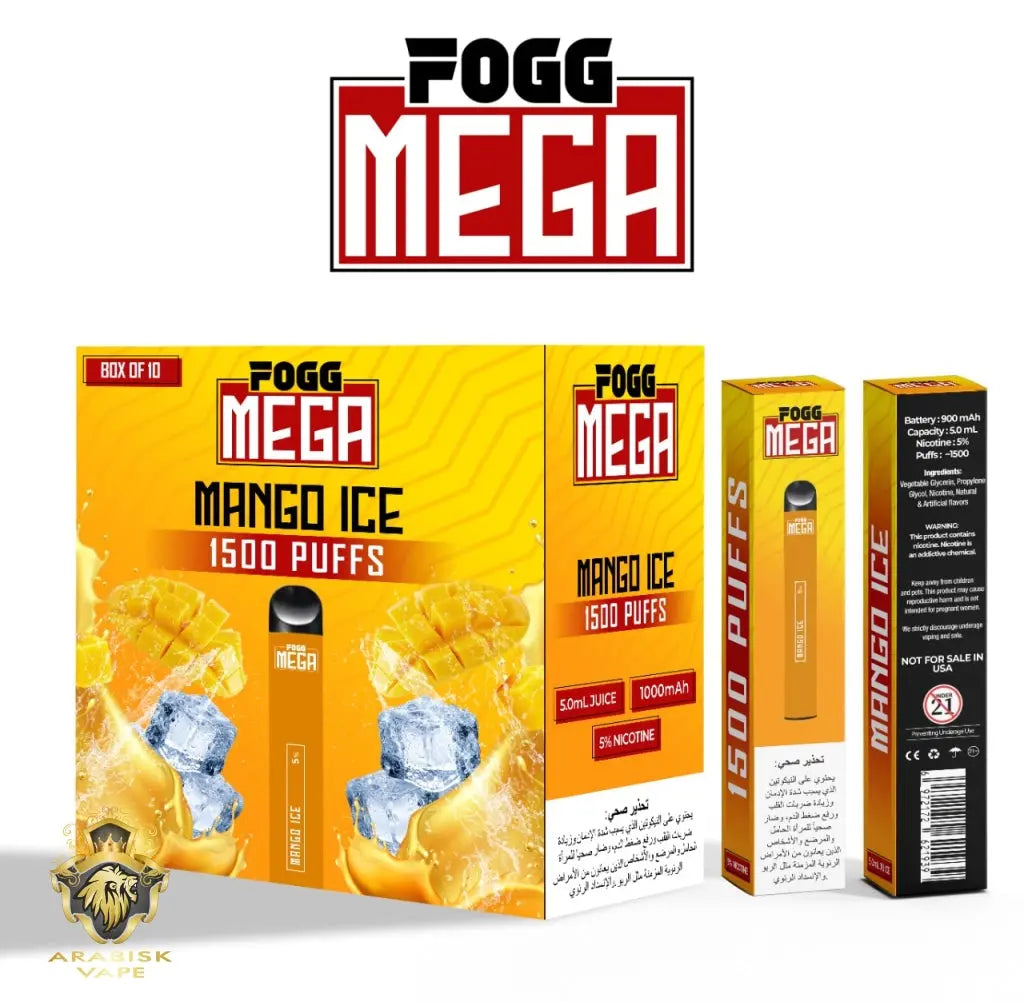 FOGG Mega - Mango Ice 50mg 1500puffs FOGG