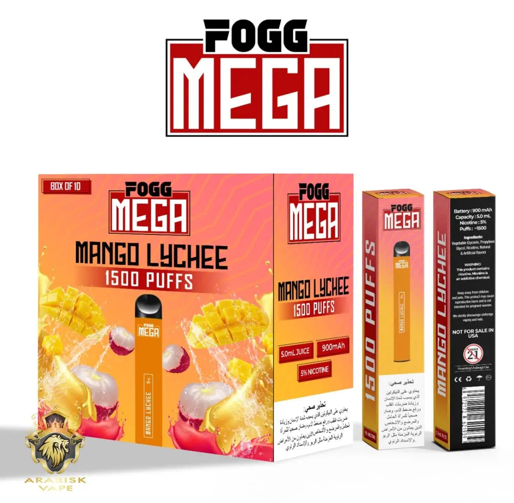 FOGG Mega - Mango Lychee 50mg 1500puffs FOGG