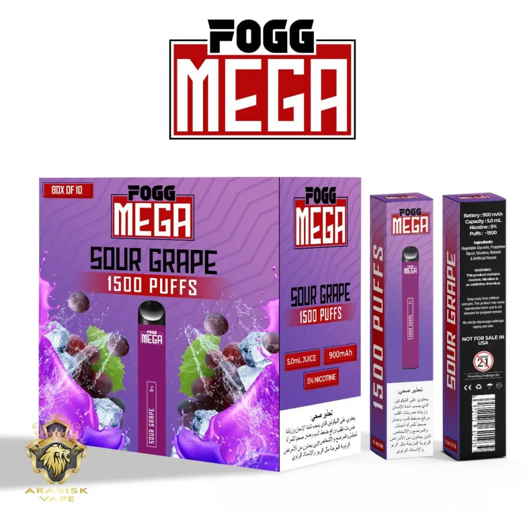 FOGG Mega - Sour Grape 50mg 1500puffs FOGG
