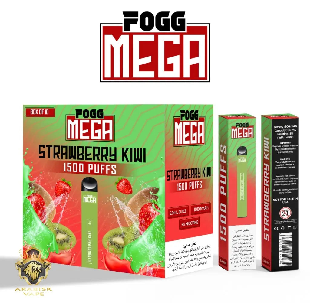 FOGG Mega - Strawberry Kiwi 50mg 1500puffs FOGG