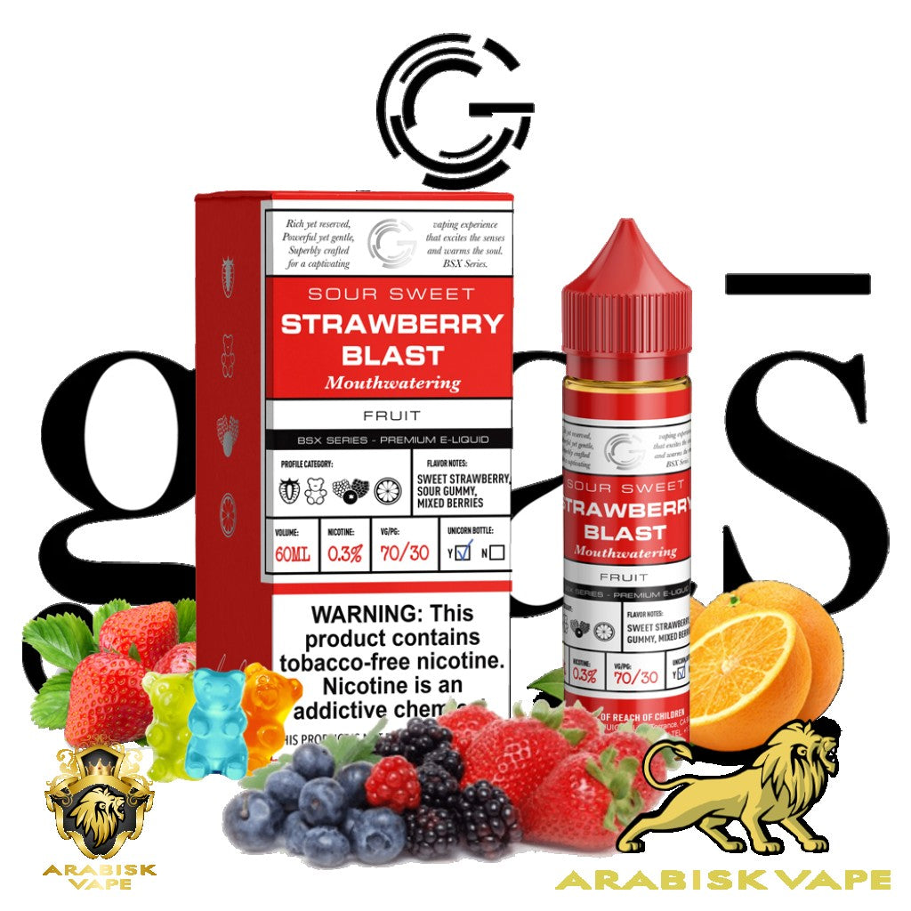 GlasVapor BSX Series - Strawberry Blast 3mg 60ml Glas