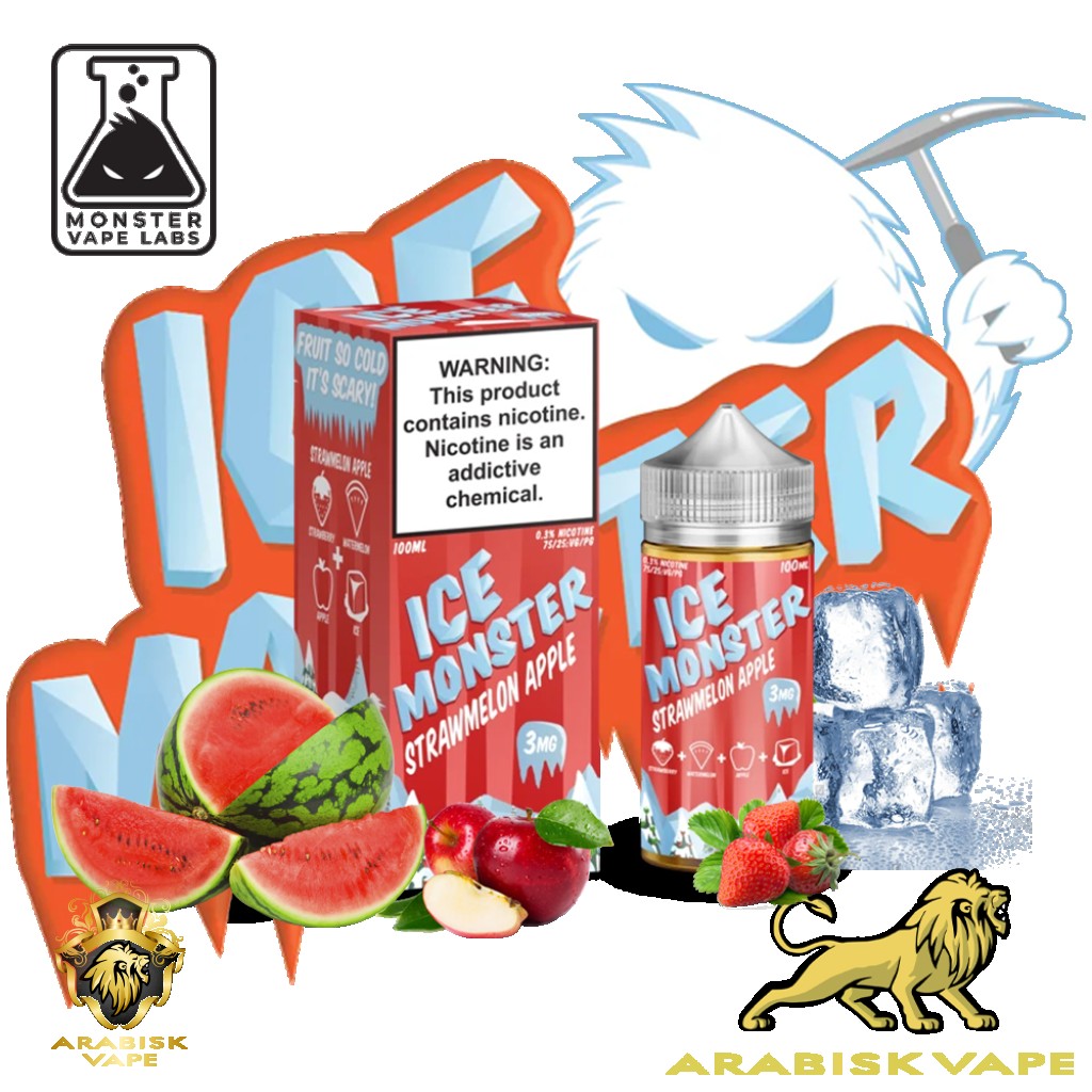 Ice Monster - Strawmelon Apple 100ml 0mg Monster Vape Labs