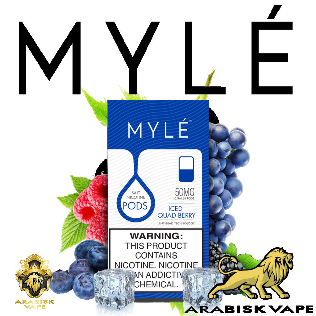 MYLE V4 Disposable Pods - Iced Quad Berry 0.9ml 50mg 240 puffs/pod (approx.) MYLE