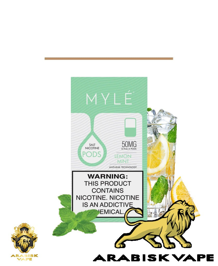 MYLE V4 Disposable Pods - Lemon Mint 0.9ml 50mg 240 puffs/pod (approx.) MYLE