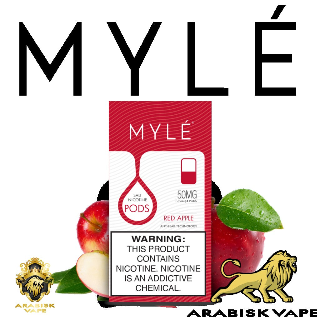 MYLE V4 Disposable Pods - Red Apple 0.9ml 50mg 240 puffs/pod (approx.) MYLE