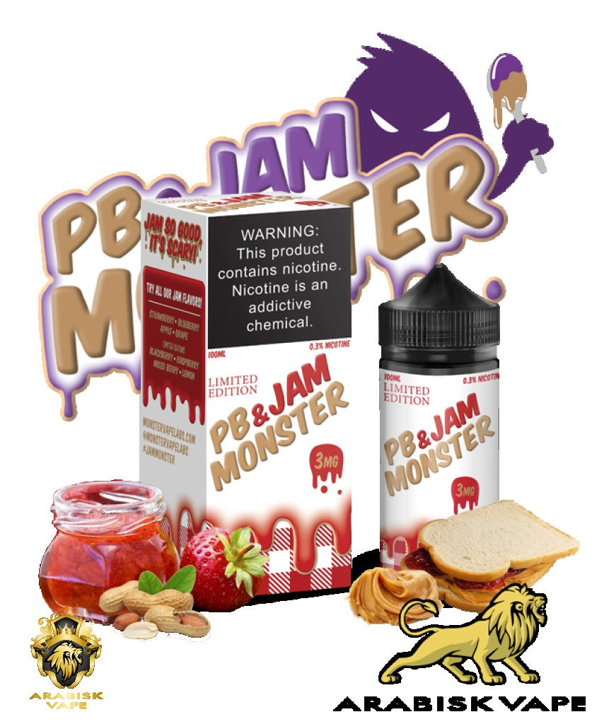 PB & Jam Monster - Strawberry 0mg 100ml Monster Vape Labs