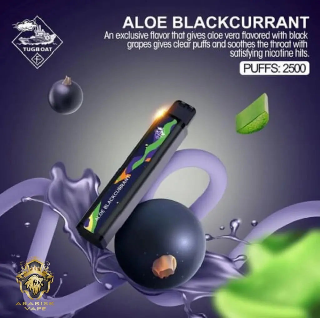 TUGBOAT XXL - Aloe Blackcurrant C Disposable Pod Device 50mg 2500 Puffs Arabisk Vape
