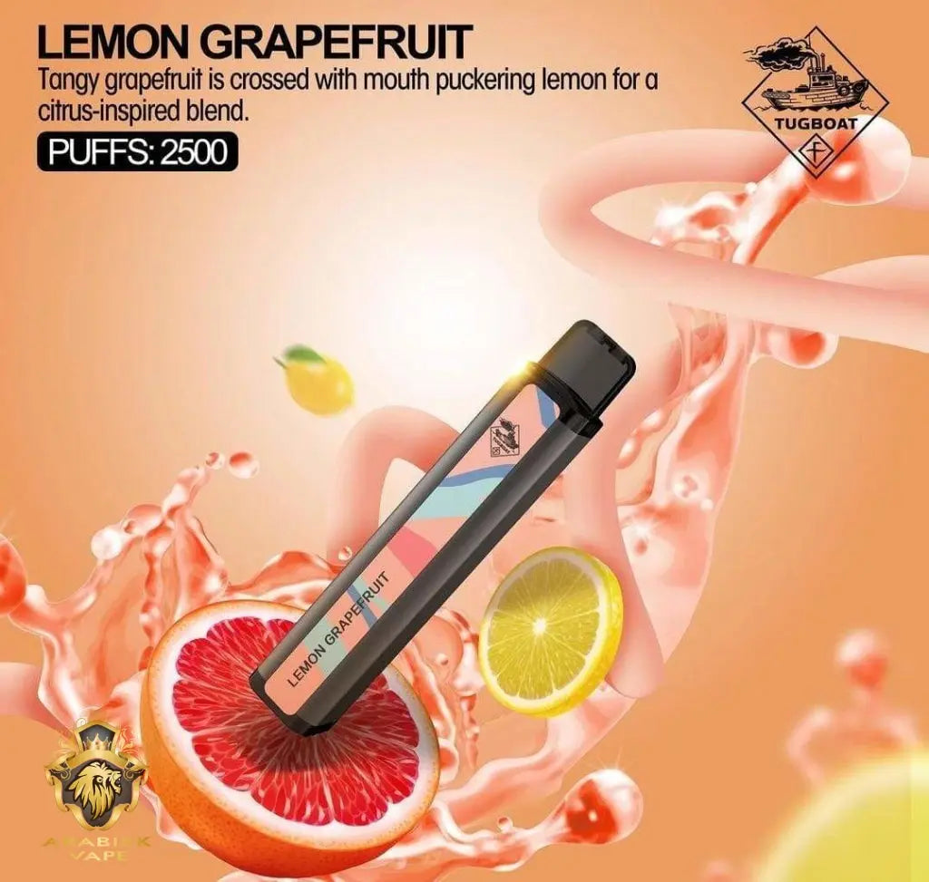 TUGBOAT XXL - Lemon Grapefruit Disposable Pod Device 50mg 2500 Puffs Tugboat