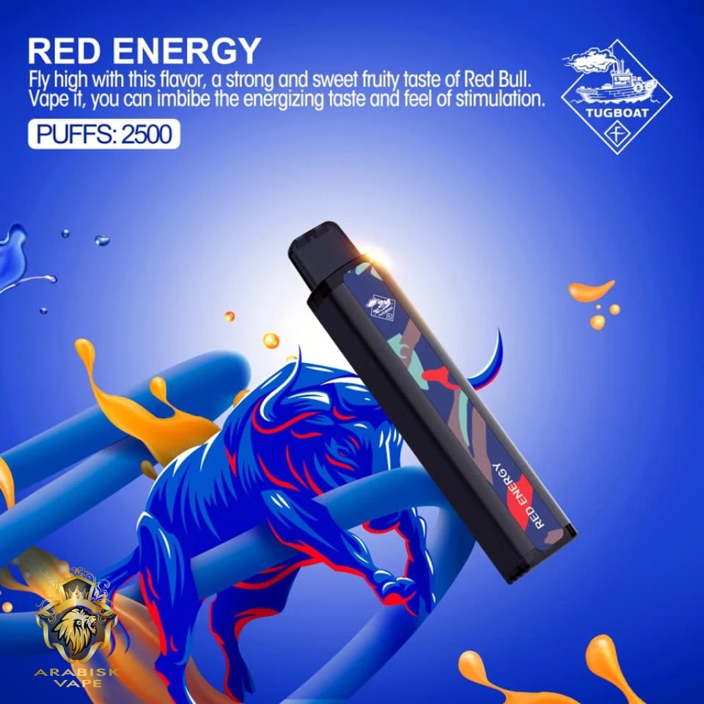 TUGBOAT XXL - Red Energy Disposable Pod Device 50mg 2500 Puffs Tugboat