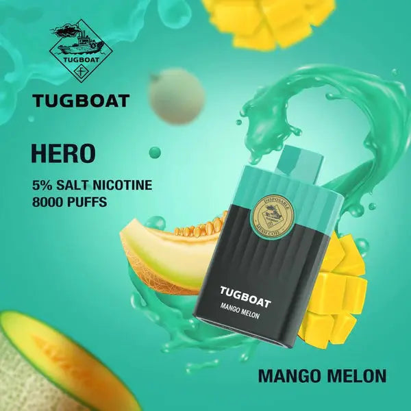 Tugboat Hero Disposable Pod Device Mango Melon 8000 Puffs 50 Mg tugboat