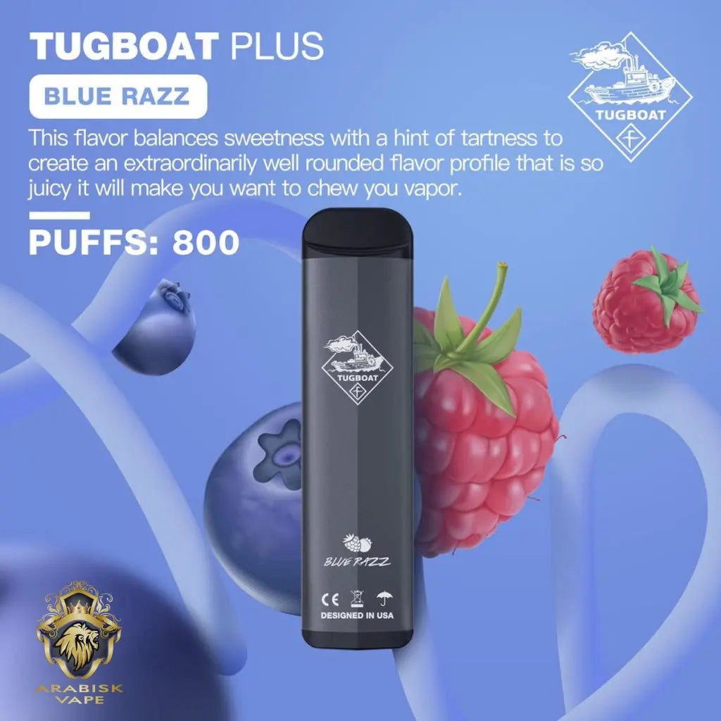 Tugboat Plus - Blue Razz 800 Puffs 50mg Tugboat