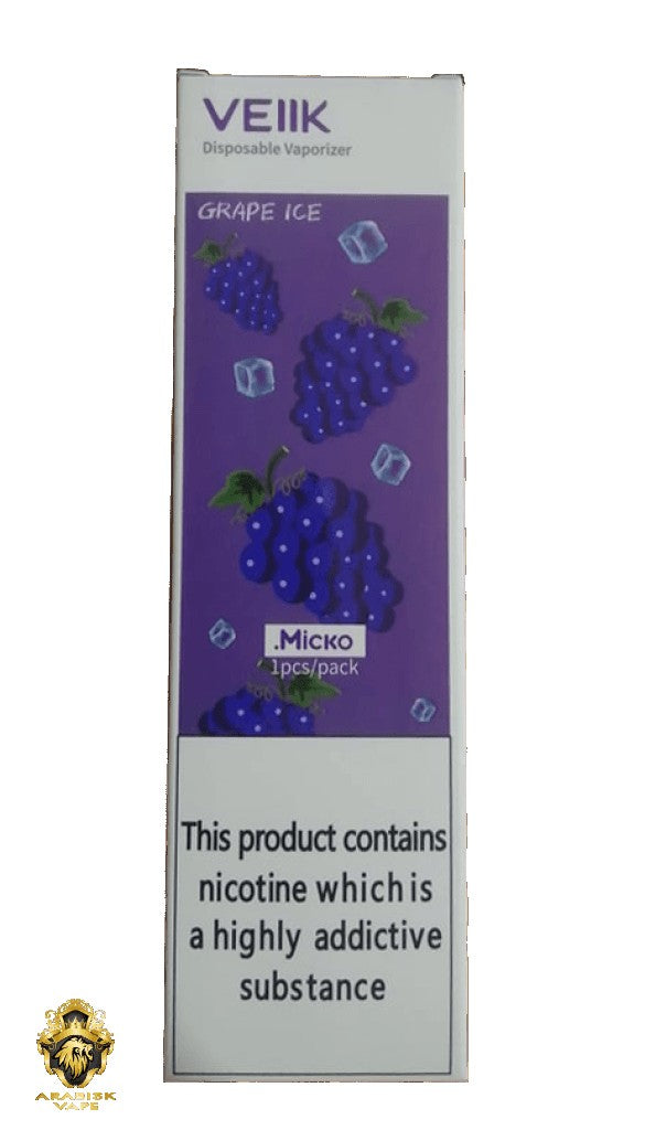 VEIIK Micko Plus - Grape Ice Disposable Vaporizer 20MG 400 Puffs VEIIK