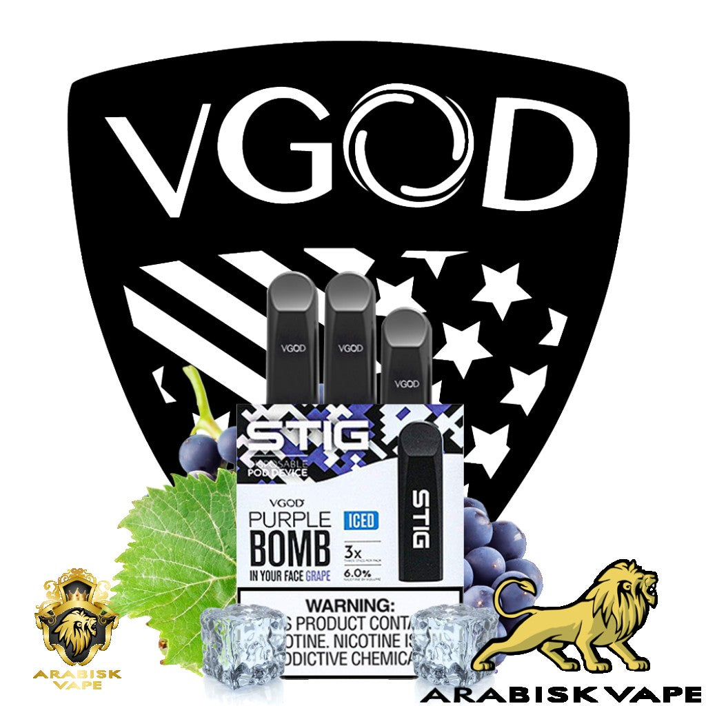 VGOD - STIG Purple Bomb Iced Disposable Device 270 Puffs 60mg VGOD