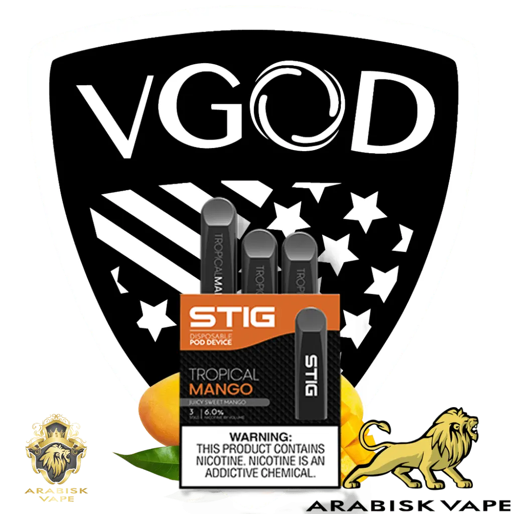 VGOD - STIG Tropical Mango Disposable Device 270 Puffs 60mg VGOD
