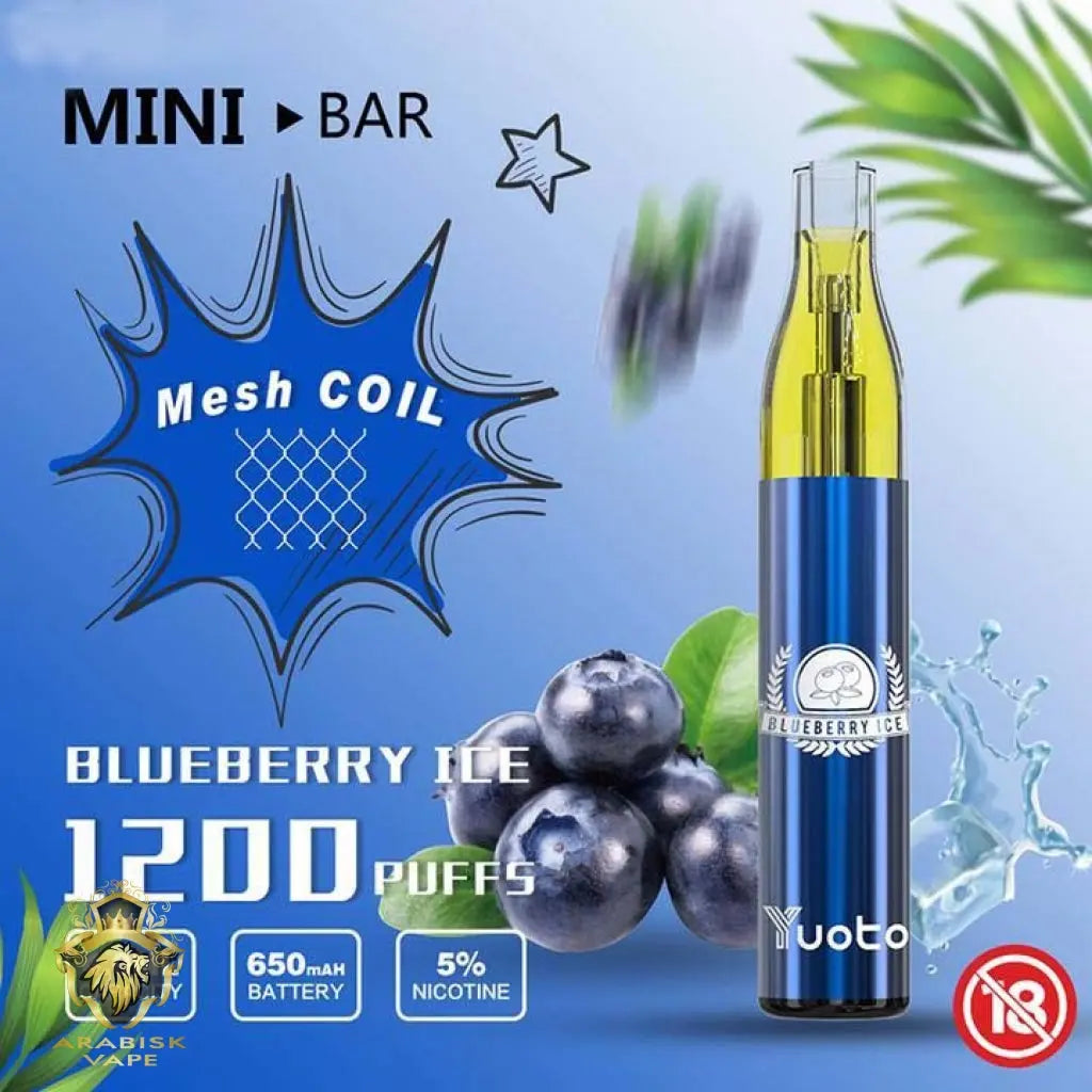 Yuoto Mini Bar - Blueberry Ice 1200 Puffs 50mg Yuoto