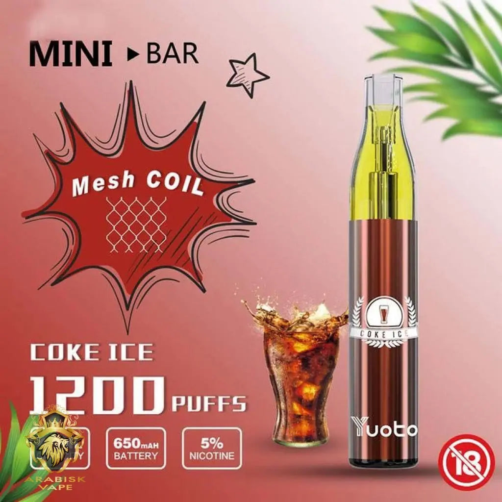 Yuoto Mini Bar - Coke Ice 1200 Puffs 50mg Yuoto